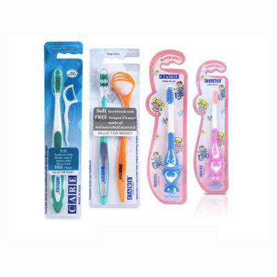 Care Family Pack Gum Massager+Deep Clean Toothbrush 1 Tongue Cleaner and 2 Kids Brush - Toothbrushes