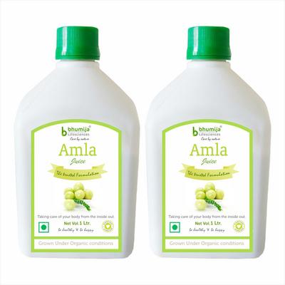 Bhumija Lifesciences Amla Juice (Pack of 2 x 1 Litre) - Herbal Dietary Supplement