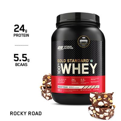 Optimum Nutrition (ON) 100% Whey Gold Standard Powder - Rocky Road 2 lb - Whey Proteins