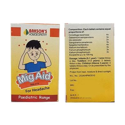 Bakson's Mig Aid Tablet 75's - Speciality Medicine