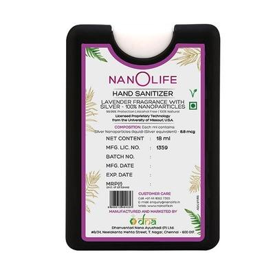 NanOlife Pocket-Size Hand Sanitizer Spray - Lavender 18 ml - Hand Sanitizer
