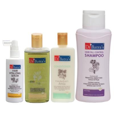 Dr Batra's Hair Fall Control Shampoo 500 ml + Conditioner 200 ml + Hair Oil 200 ml + Hair Vitalizing Serum 125 ml - Hair Treatment