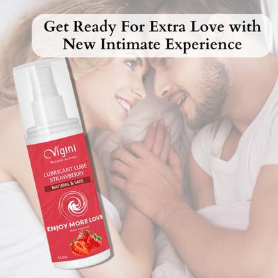 Vigini Lubricant Lube Water Based Gel - Strawberry 50 ml - Flavoured Lubes