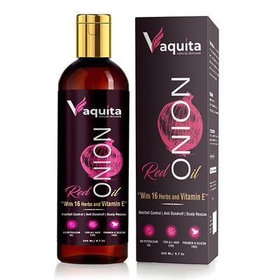 Vaquita Red Onion Oil with 16 Herbs and Vitamin E 200 ml - Hair Oils