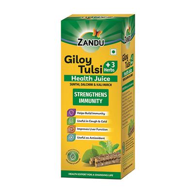 Zandu Giloy Tulsi + 3 Herbs Health Juice 500 ml - Ayurvedic Juices