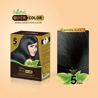 Nisha Quick Henna Hair Color - Natural Black 60 gm - Crème