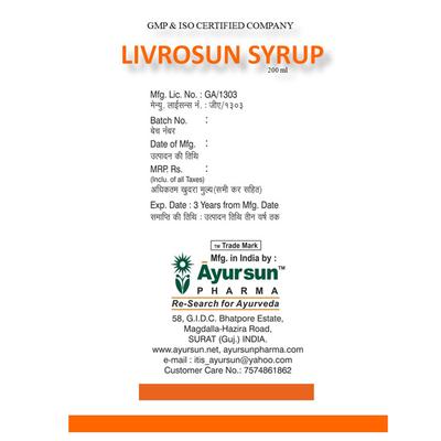 Ayursun Livrosun Syrup 200 ml - Speciality Medicines