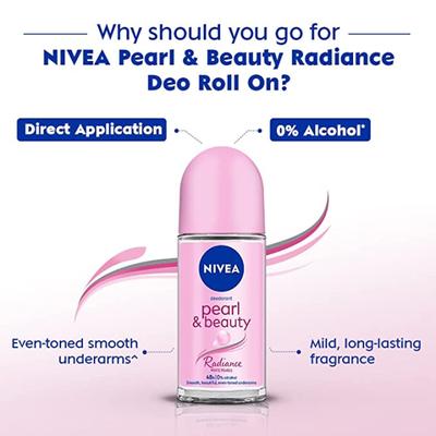 Nivea Pearl & Beauty Deodorant Roll On - Radiance 50ml - Women Deodorants/Roll-Ons