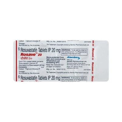 Rosave 20mg Tablet 10'S - High Cholesterol-Dys