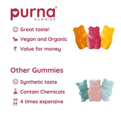 Purna Gummies Sugar Free Biotin Cranberry Flavour Gummy for Hair, Nails and Skin, 1 Daily 30's - Hair & Skin