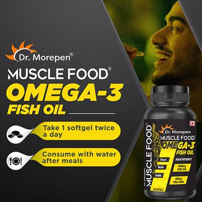 Dr. Morepen Muscle Food Omega 3 Fish Oil Softgel 60's - Omega Fish Oil Fatty Acids