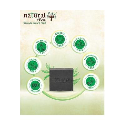 Natural Vibes Tea Tree and Activated Charcoal Soap (Pack of 3 x 150 gm) - Soaps