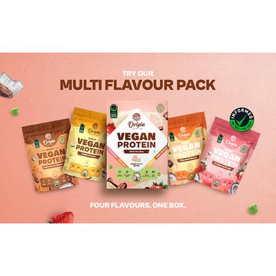 Origin Nutrition Vegan Protein Powder - Multi Flavour (Pack of 4 x 180 gm) - Protein Drink