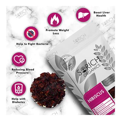 Sorich Organics Dried Petals - Hibiscus 50 gm - Herbal Dietary Supplement