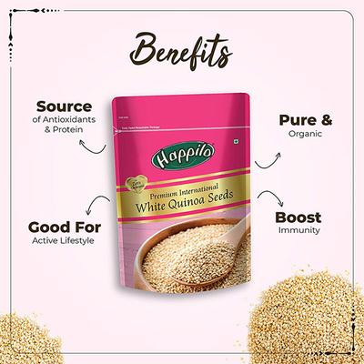 Happilo Premium International White Quinoa Seeds 500 gm - Nutritional Bars