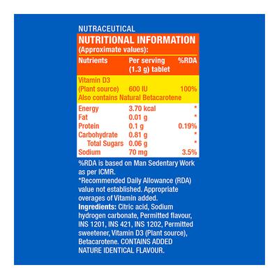 Fast&Up Plant Based Vitamin D3 Tablet - Lime & Lemon 25's - Multi-Vitamins