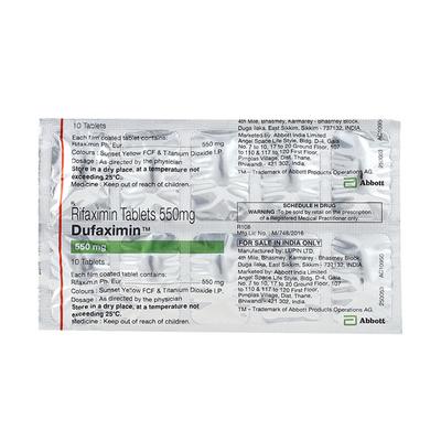 Dufaximin 550mg Tablet 10'S - Bacterial Infections-OAB