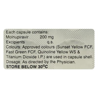 MOLNUMIZE 200 Capsule 10's - Viral infections-Ant