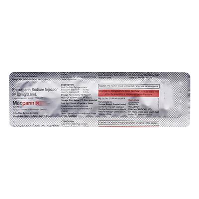 Macparin 60mg Injection 0.6ml - Blood Clot-Ant