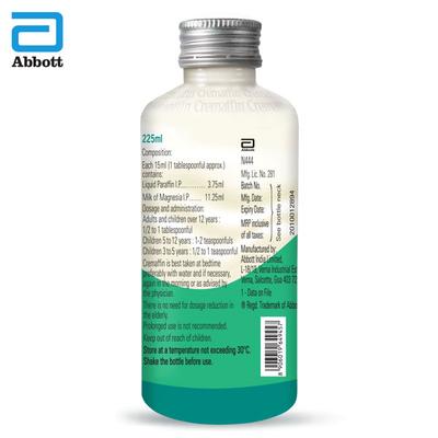 Cremaffin Sugar Free Delicious Oral Emulsion - Mint Flavour 225 ml (N) - Constipation Issues