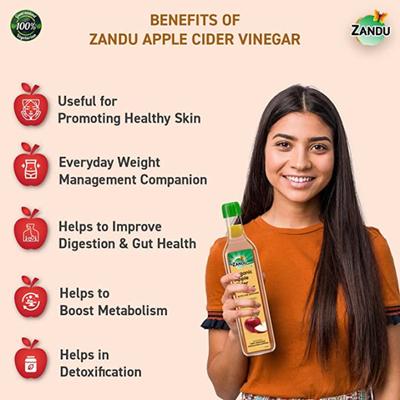 Zandu Organic Apple Cider Vinegar 500 ml - Health Products