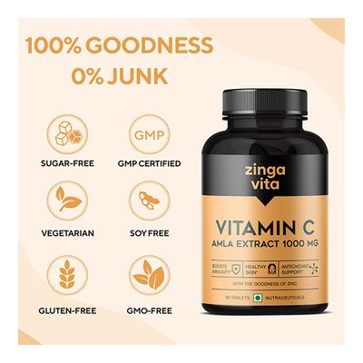 Zingavita Vitamin-C Amla Extract 1000 mg Tablet 60's - Vitamin C