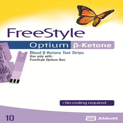 FreeStyle Optium Blood Ketone Test Strips 10's - Blood Glucose Monitors/Strips