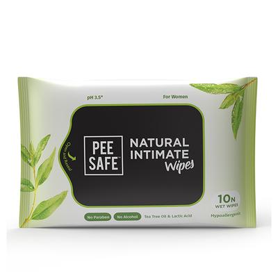 Pee Safe Natural Intimate Wipes 10's - Intimate Care