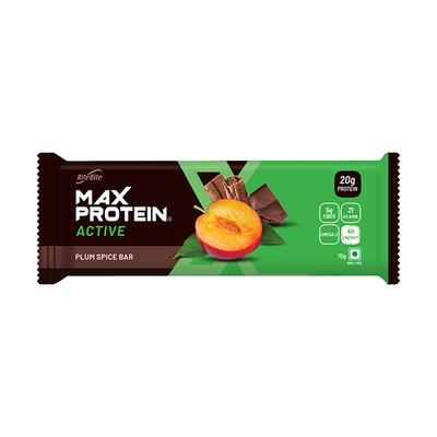 RiteBite Max Protein Active Plum Spice Bar (Pack of 12 x 70 gm) - Nutritional Bars