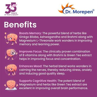 Dr. Morepen Memory Focus & Mood Tablet 60's - Vital Health