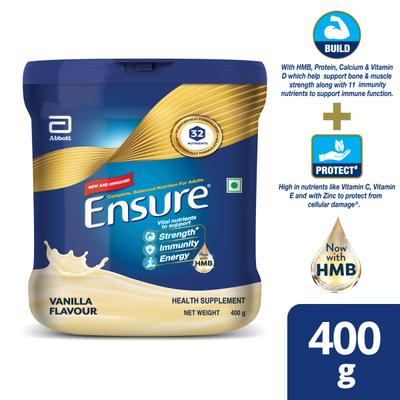 Ensure Vanilla Powder 400 gm (Pet Jar) - Protein Drink