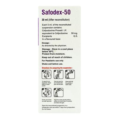 SAFODEX 50 Dry Syrup 30ml - Bacterial Infections-Cep
