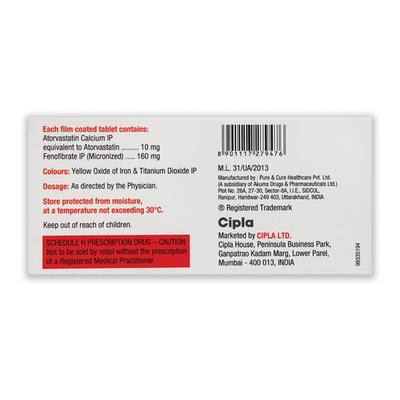 LIPVAS F Tablet 10's - High Cholesterol-Dys