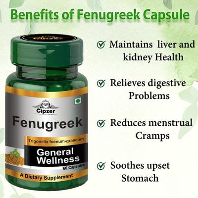 Cipzer Dietary Supplement Capsule - Fenugreek 60's - General Health