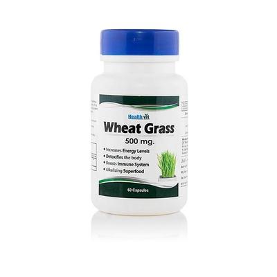 HealthVit Wheat Grass 500 mg Capsules 60's - Herbal Dietary Supplement