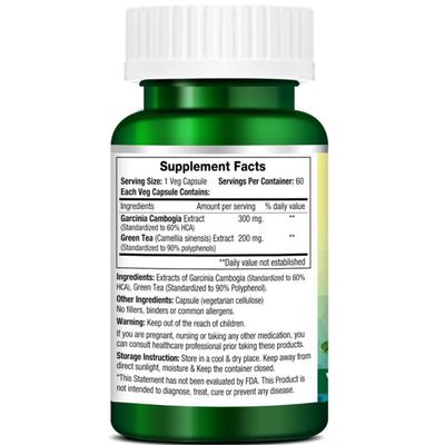 Morpheme Remedies Garcinia Green Tea - 500mg Extract 60's - Teas