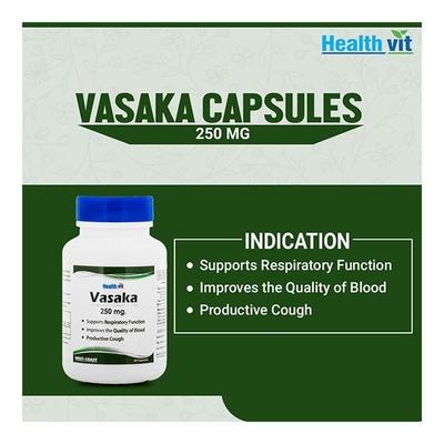 HealthVit Vasaka 250 mg Capsule 60's - Herbal Dietary Supplement