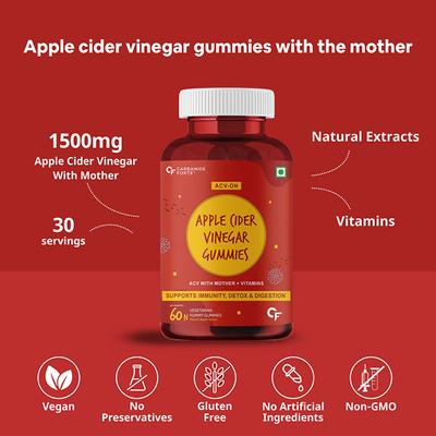 CF Apple Cider Vinegar Gummies 60's - Apple Cider Vinegar - Acv