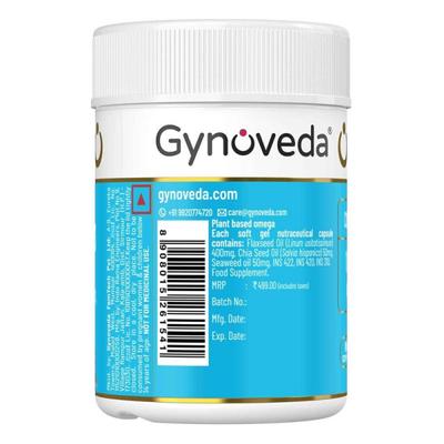 Gynoveda Ayurvedic Omega 3 Capsule (Pack of 3 x 30's) - Omega Fish Oil Fatty Acids