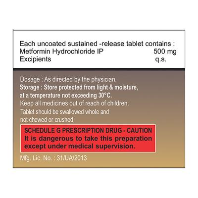 Aiwo Amet-SR 500 mg Tablet 100's - General Health