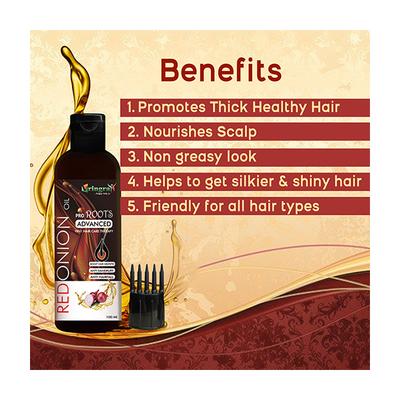 Vringra Pro Roots Advanced Red Onion Hair Oil 100 ml + Onion Caffeine Hair Shampoo 100 ml - Shampoos