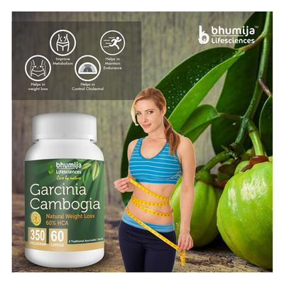 Bhumija Lifesciences Garcinia Cambogia 350 mg Capsule (Pack of 2 x 60's) - Herbal Dietary Supplement