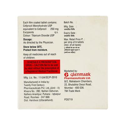 ZALOZIL 250 Tablet 6's - Bacterial Infections-Cep