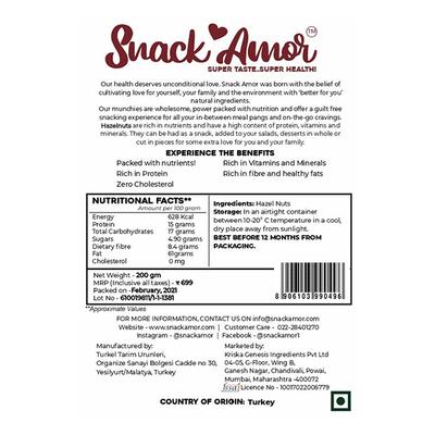Snack Amor Hazel Nuts 200 gm - Nutritional Bars