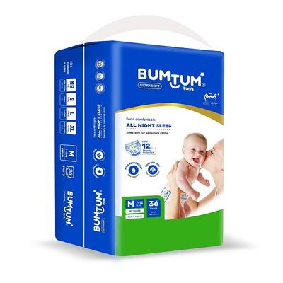 Bumtum Ultrasoft Baby Diaper Pants (M) 36's - Diapers & Wipes