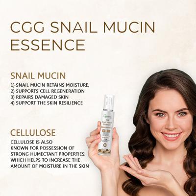 CGG Cosmetics 70% Snail Mucin Essence- 0.7 % Cellulose, Oil Free- All Skin Types 100 ml - Essential Oils