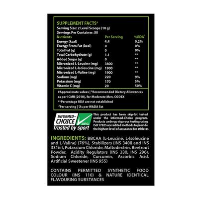Proquest BCAA Micronized Powder - Mixed Fruit Flavour 500 gm - Bcaa Supplements