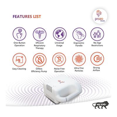 Prozo Plus Compact Compressor Nebulizer - White - Nebulizers / Vaporizer