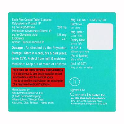 VANAIR XP Tablet 6's - Bacterial Infections-Cep