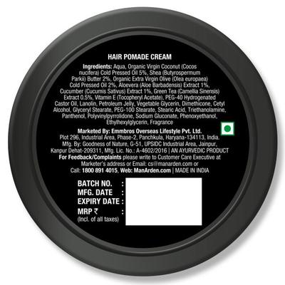 Man Arden Hair Pomade Cream Light Gloss Finish (Medium Hold) 50 gm - Hair Gels & Waxes